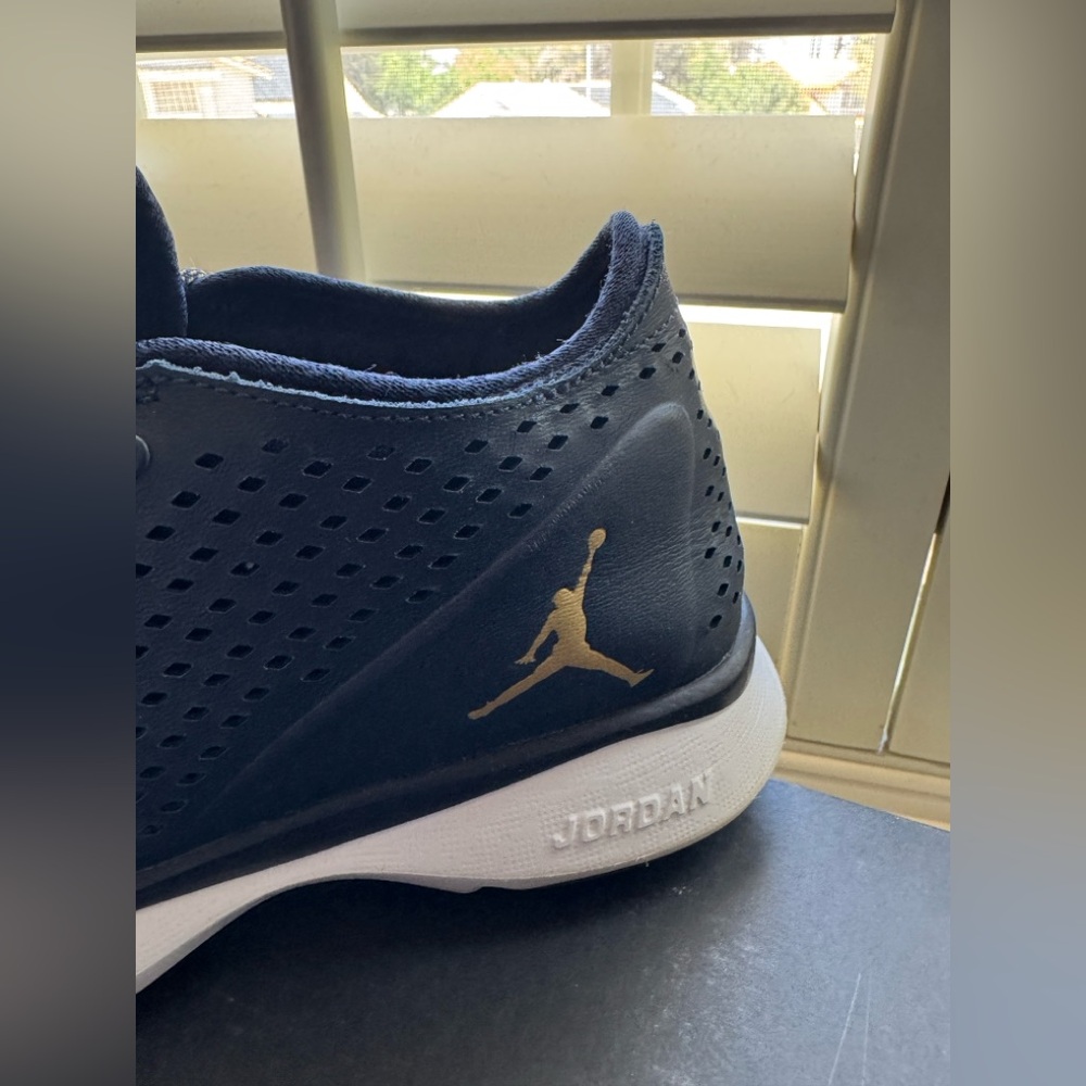 Nike Jordan Flow Navy and Gold Sneakers Size 9 - Picture 6 of 11